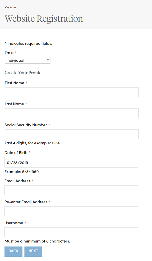 Website Registration Form