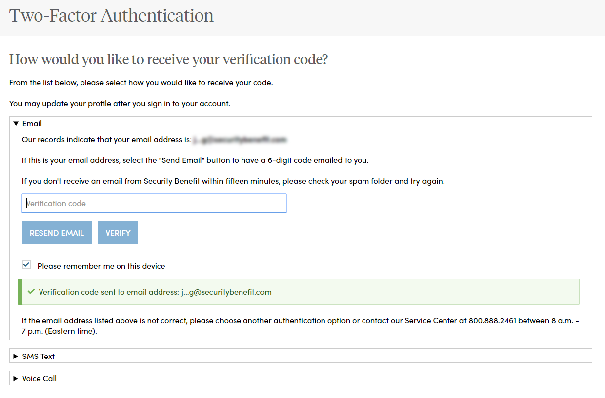 Two-factor Authentication - Email Code